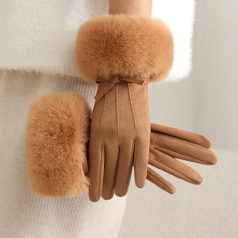Guantes Térmicos Táctiles para Mujer de Poliéster, A prueba de Viento para Exteriores en Invierno