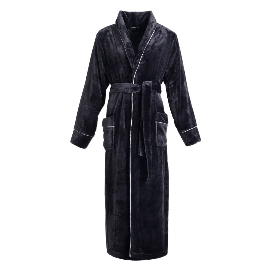 [2001 Новинка] осенне-зимняя удлиненная фланелевая Ночная рубашка мужская большого размера из кораллового флиса больших размеров для женщин