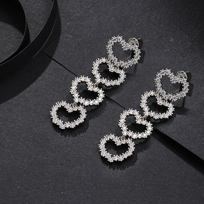 tassels Ear Studs Zhouyutong Same item Earrings Heart signal Earrings Ear Studs Ladies senior have more cash than can be accounted for heart-shaped Earrings