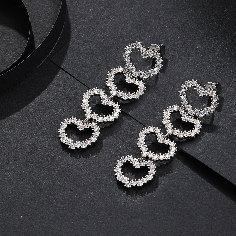 tassels Ear Studs Zhouyutong Same item Earrings Heart signal Earrings Ear Studs Ladies senior have more cash than can be accounted for heart-shaped Earrings