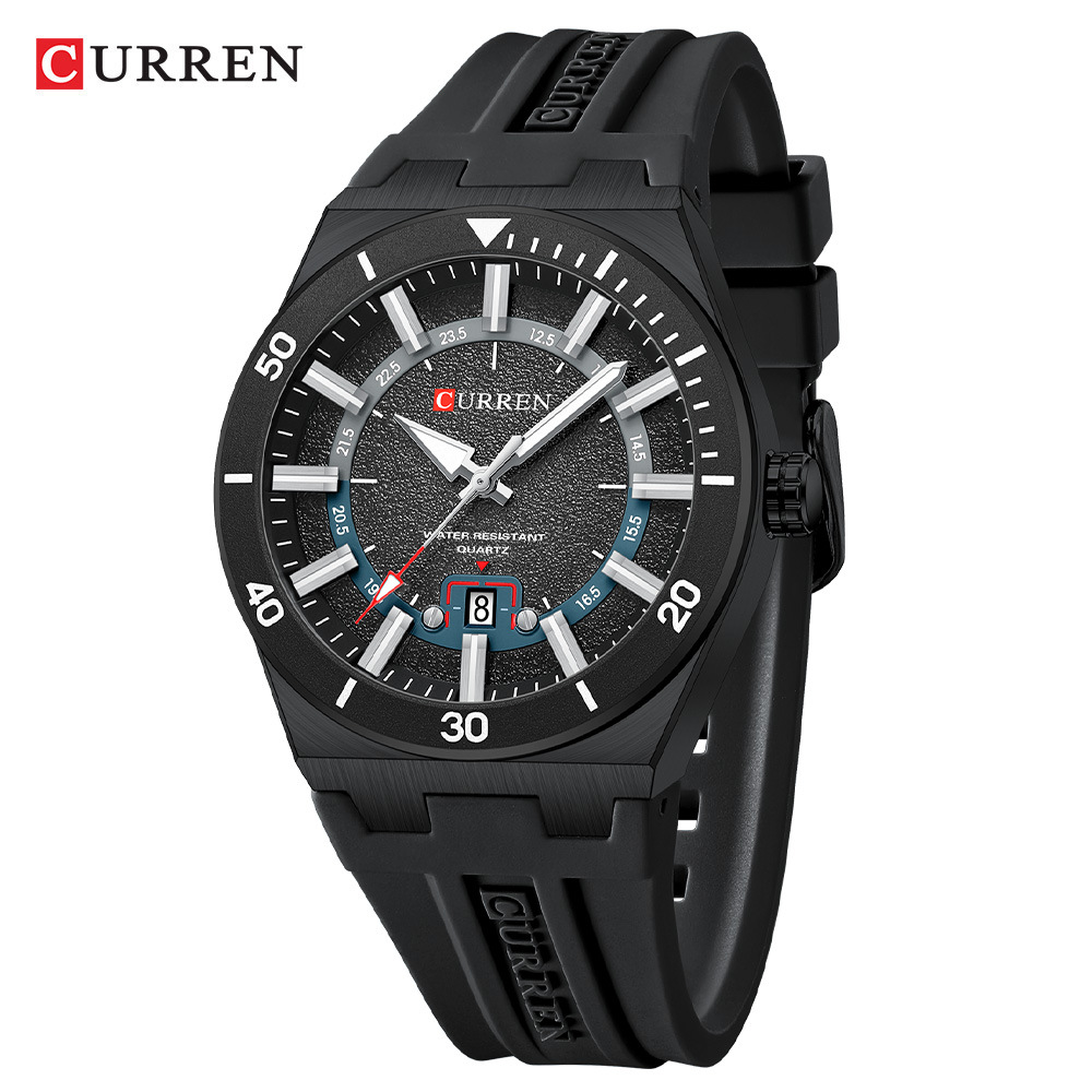 CURREN Reloj de pulsera para hombres CURREN 8491 moda deportivo cinta adhesiva calendario de cuarzo puntero reloj de pulsera image 10