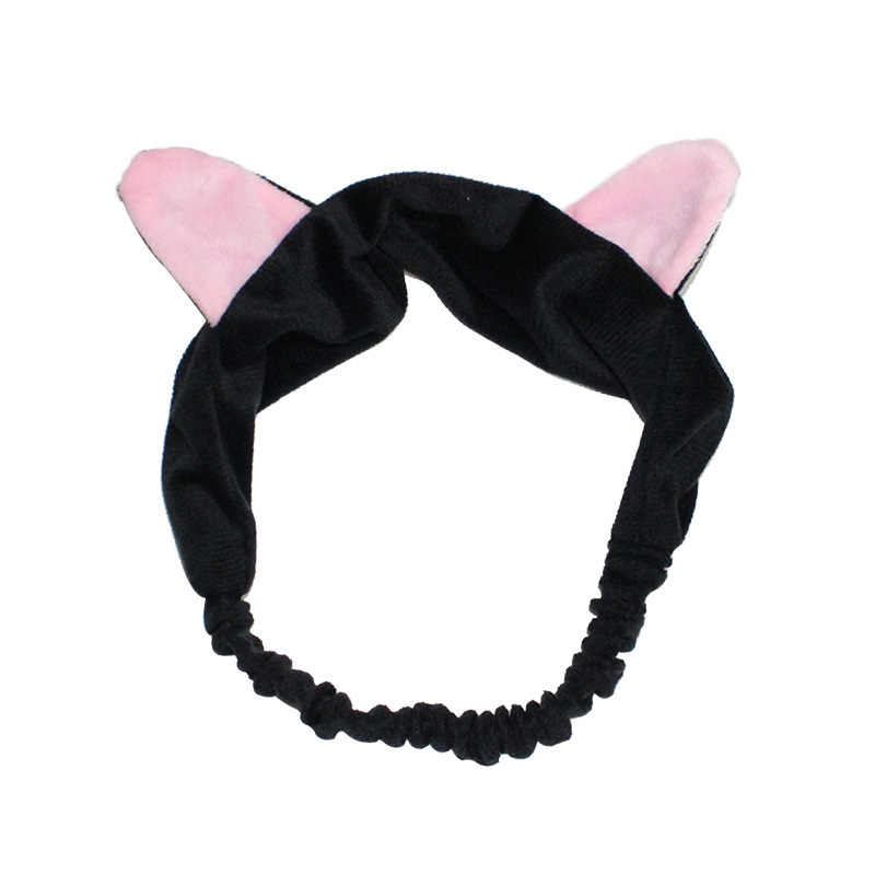 Fábrica de suministro directo coreano dulce ultra suave damas orejas de gato cinturón de cabello de maquillaje lindo lavar la cara cinturón de cabello de deporte cinturón de cabeza