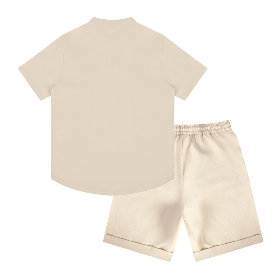 Men's Henley T-shirt And Shorts Set Casual Summer Solid Colour_voghion.com