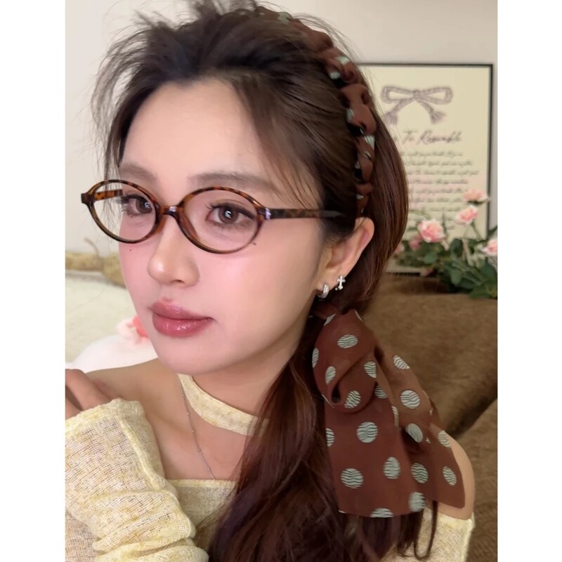 American Retro Style Dot Ribbon Tooth Comb Headband for Women's Daily Wear Braided Hair Headband Ribbon Hair Tie All-In-One Hair Accessory