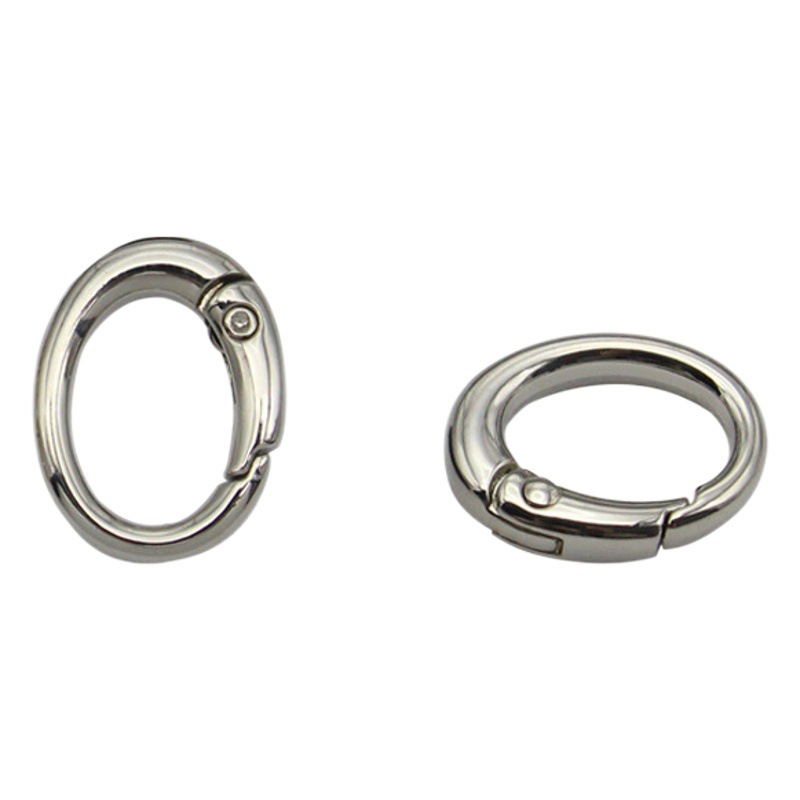 4-point denier spring ring luggage hardware accessories oval spring buckle bag with connecting buckle zinc alloy open buckle