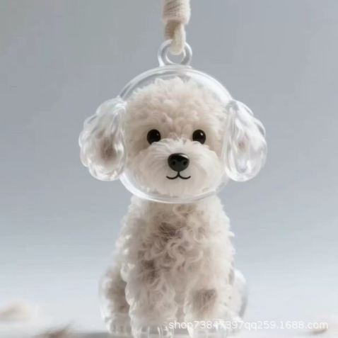 【TikTokホットスタイル】犬の毛収集ガシャポンペンダントボトルシュナウザーテディコーギーコレクターキーホルダー|undefined