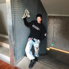 GOODBRAND 2025FW 火烧蕾丝小花贴布轻奢时尚高级感T恤男女同款