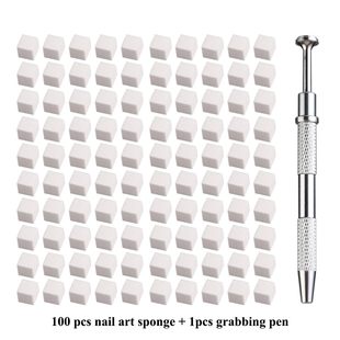 Cross-border nail art bean curd clap sponge with cotton claw pen set gradient vignette small square sponge 100pcs