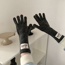 冬季手套女东大门柔软情侣针织长款触屏韩版漏指防风五指保暖ins