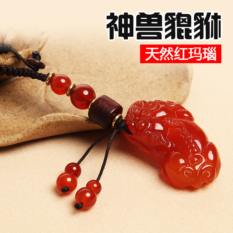 High-end car key chain pendant jade brave pendant men and women lovers chain creative gifts wholesale hot supply