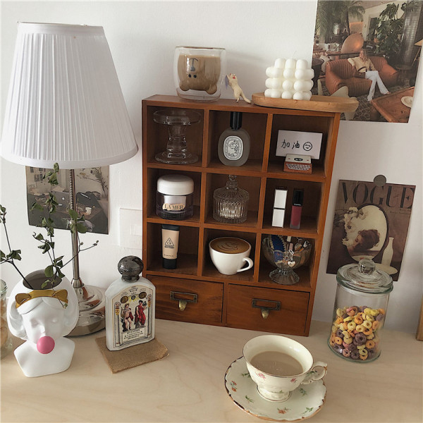 Japanese -style creative storage cabinet retro INS cosmetics cabinet…