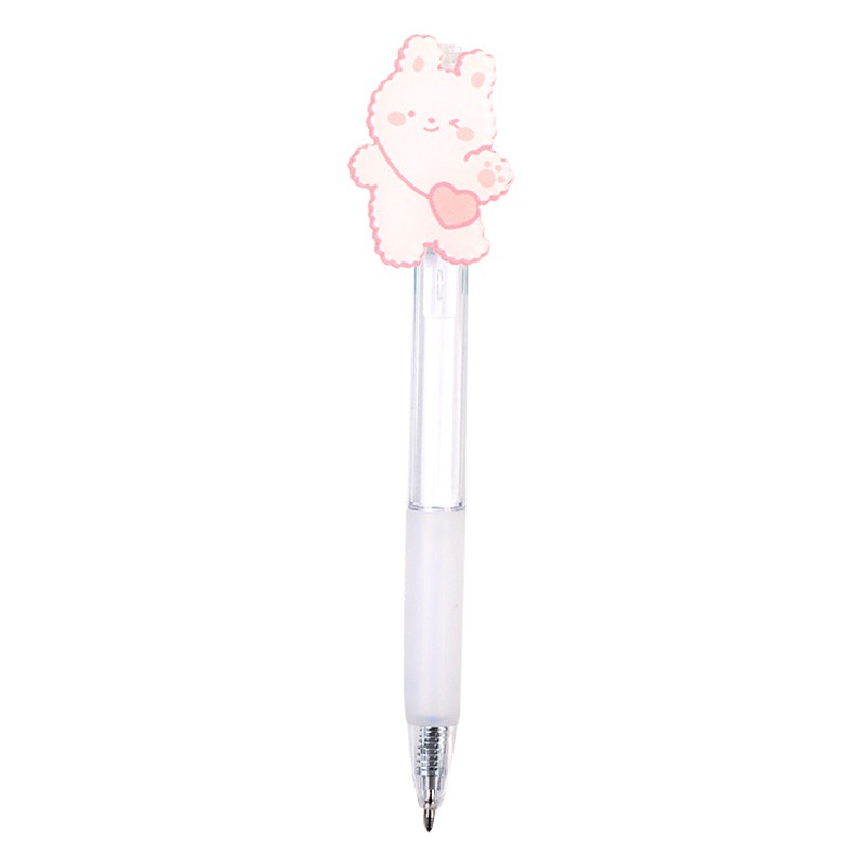 Luhao pluma de gel de dibujos animados pluma de empuje linda chica pegatina pluma de gran capacidad de color sólido pluma de dibujo lindo mascota tarea pluma