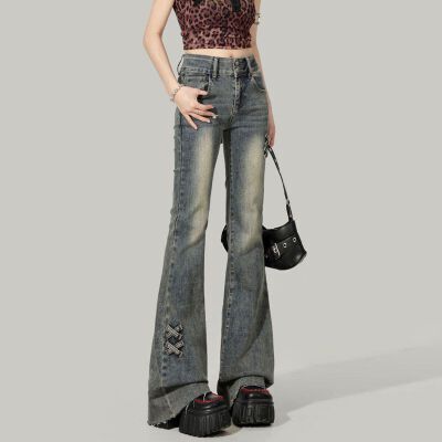 Vintage High-Waisted Flared Jeans for Women 2025 Summer Thin New Slim Fit Petite Popular Bootcut Pants