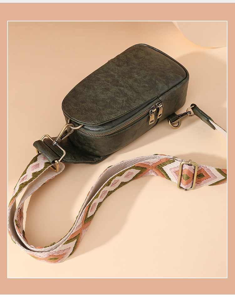 Frau Sommer Frühling Pu-leder Einfarbig Vintage-stil Reißverschluss Gürteltasche display picture 1