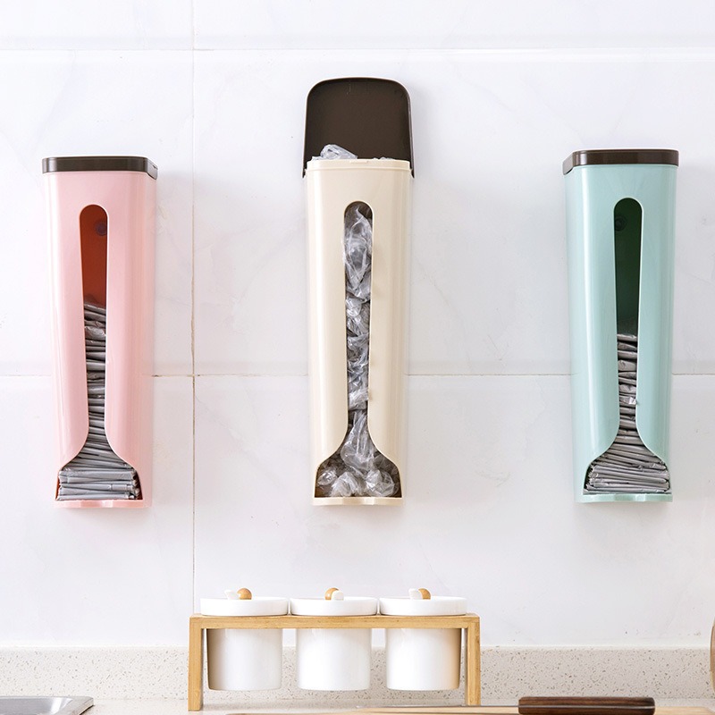 Caja de almacenamiento de bolsas de basura cocina colgada en la pared tipo pared doméstica bolsa de extracción grande caja de almacenamiento de bolsas de plástico de gran capacidad