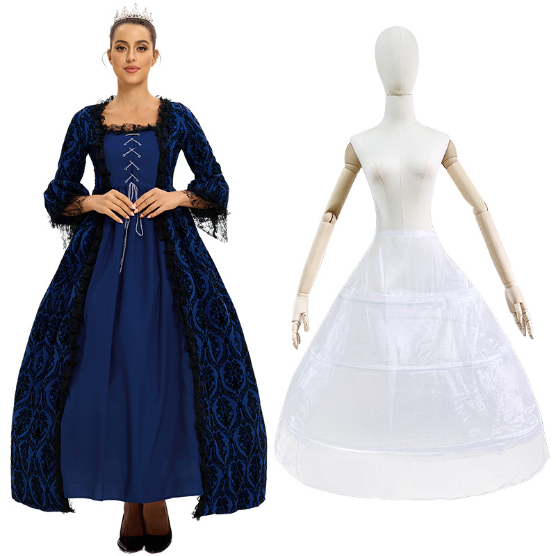 S-5xl más tamaño vestido de corte de alta gama encaje costura gran swing vestido retro medieval renacimiento vestido