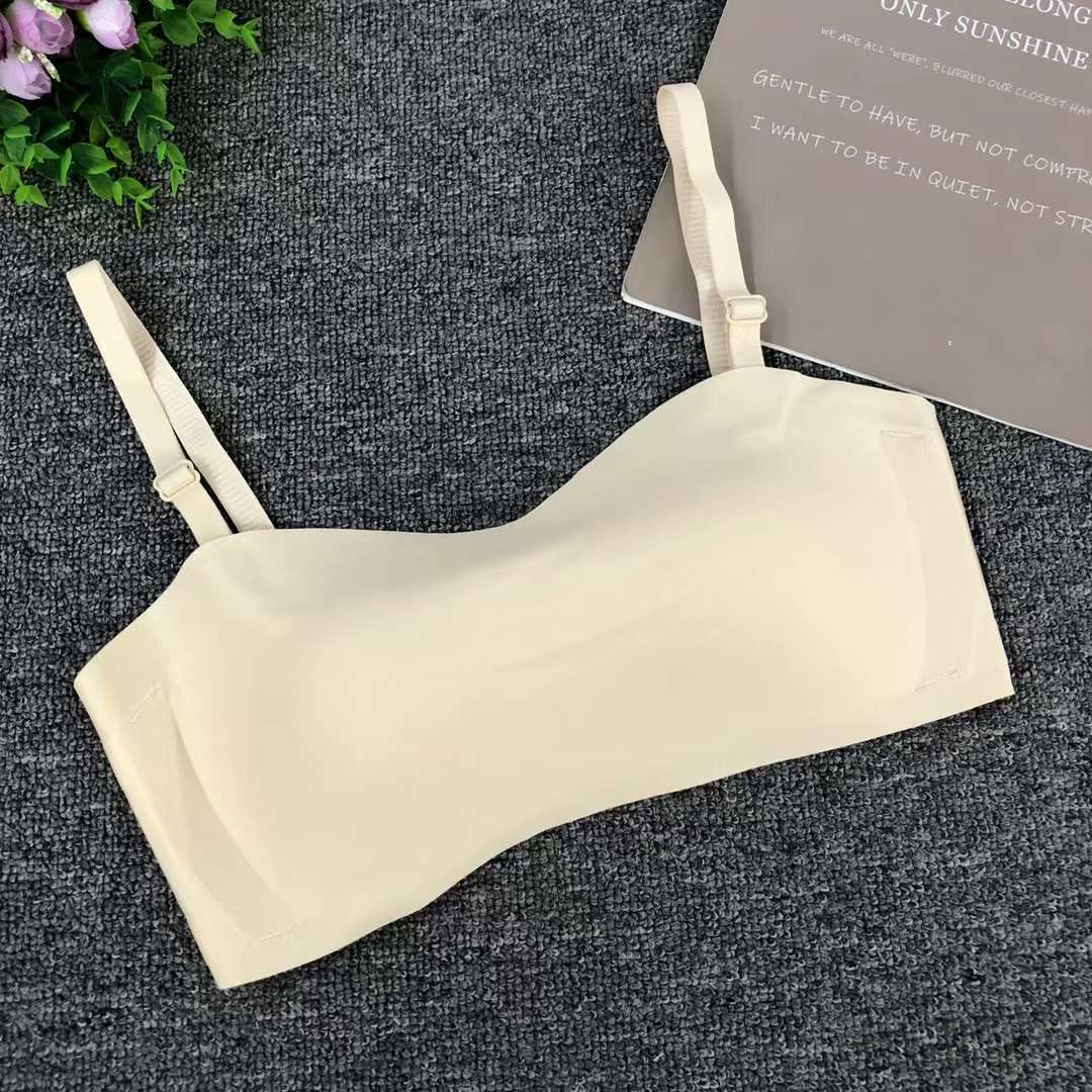 Nuevo brillante de verano sin marcas cómodas tazas ropa interior sexy desnuda sensación de bra invisible contra el pecho bra anti-caída