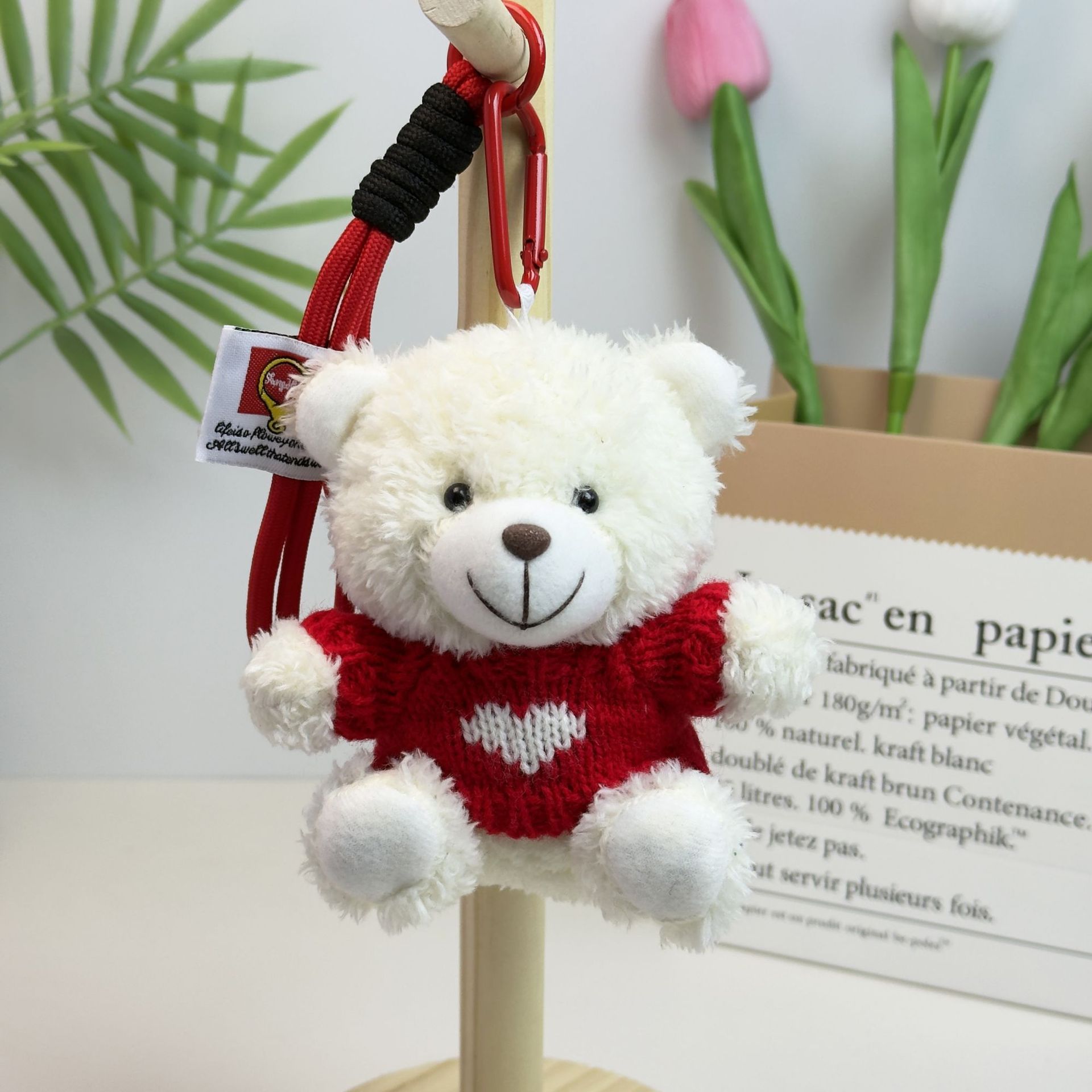 Suéter Teddy Bear Keychain bolsas colgantes muñecas de peluche creativas lindas gafas piloto Teddy Bear