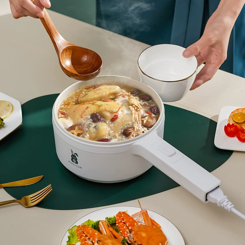 Кухонная маленькая электрическая плита, маленькая белая кастрюля, электрическая плита, керамическая антипригарная длинная рукоять, многофункциональная электрическая горячая кастрюля, общежитие, сковорода