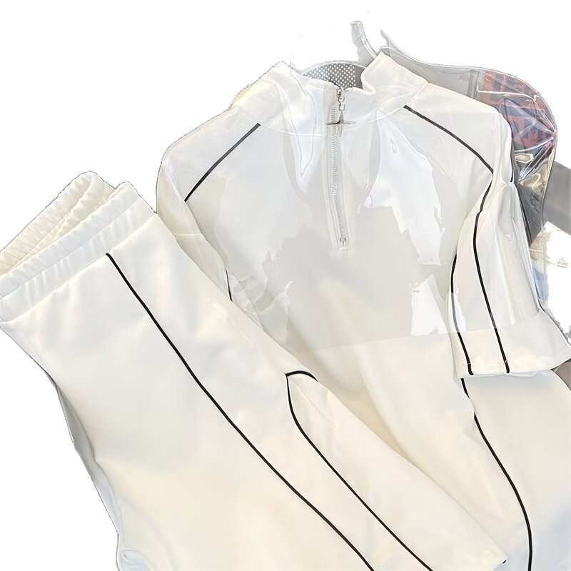 Men's Summer Handsome Casual Sports Suit Korean Loose Fit Half Zip T-Shirt And Shorts Two-Piece Set_viptrois.com