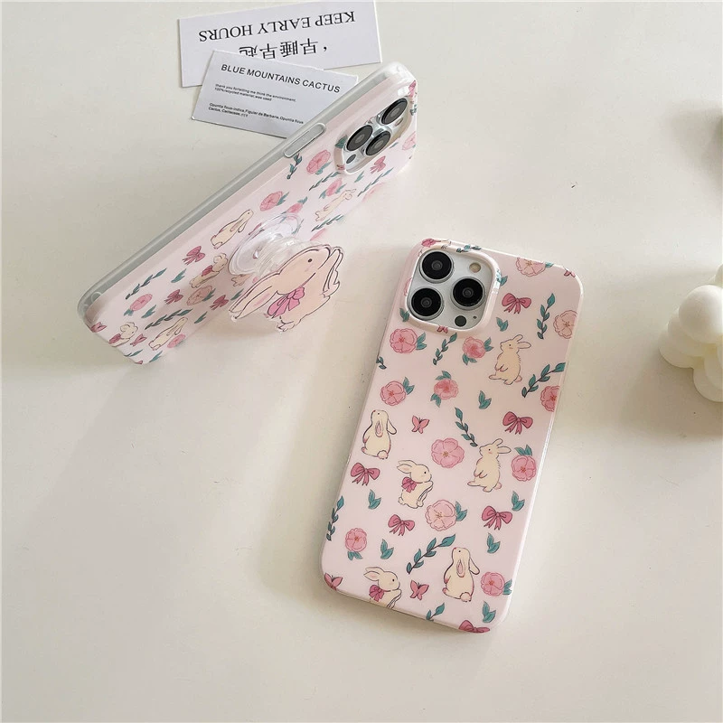 Яблоко, пурпурный кролик, трубка, iPhone 13, iPhone13 Pro, совместимый чехол, 14, 14promax, iphone