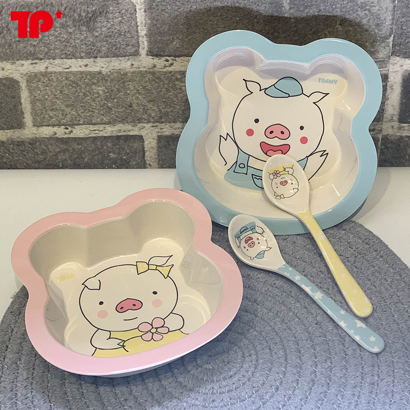 Factory direct sales promotional gifts A5 melamine tableware Pooh shape Breakfast Bowl cereal fruit oatmeal bowl rice bowl