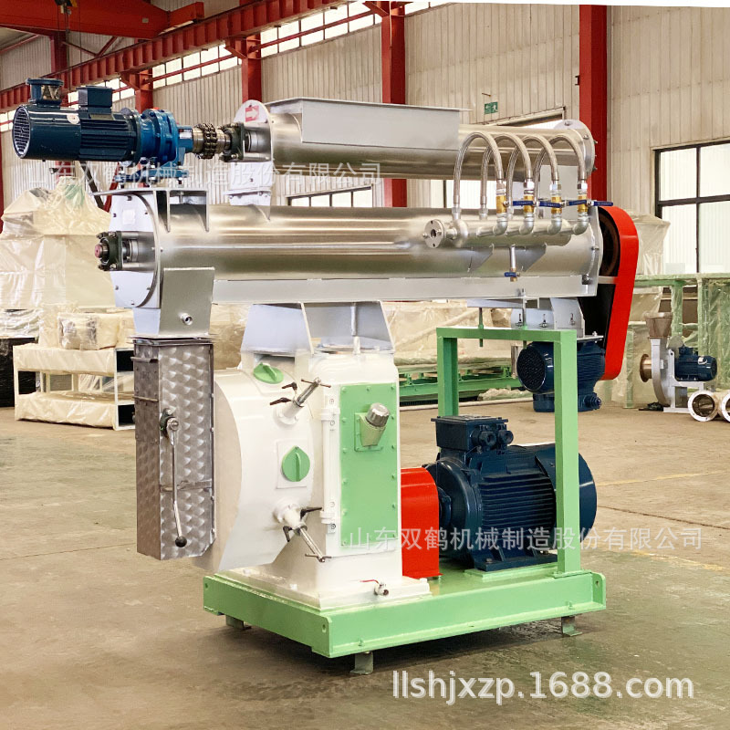 双层调制鱼饵虾饲料环模颗粒机 1-5吨畜禽水产通用饲料颗粒机多钱