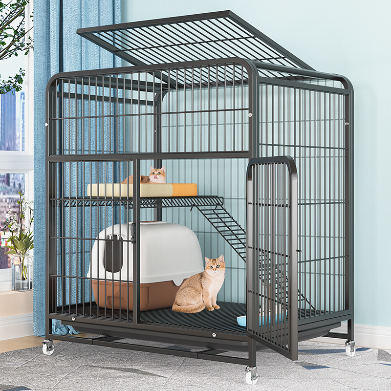Gato jaula gato Villa jaula de gran tamaño con inodoro integrado mascota gato Nido Villa Casa del gato de la casa Casa del gato