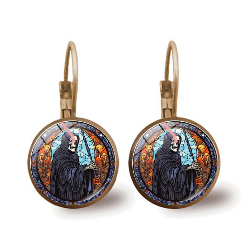 Orecchini a forma di zucca per donna, semplici e versatili, orecchini a forma di castello fantasma di Halloween, accessori per le orecchie_voghion.com