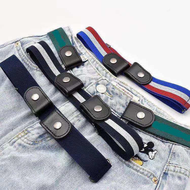 Women's Buckle-free Invisible Trouser Belt Traceless Lazy Belt All-match Elastic Jeans Belt Decorative Ins Style
