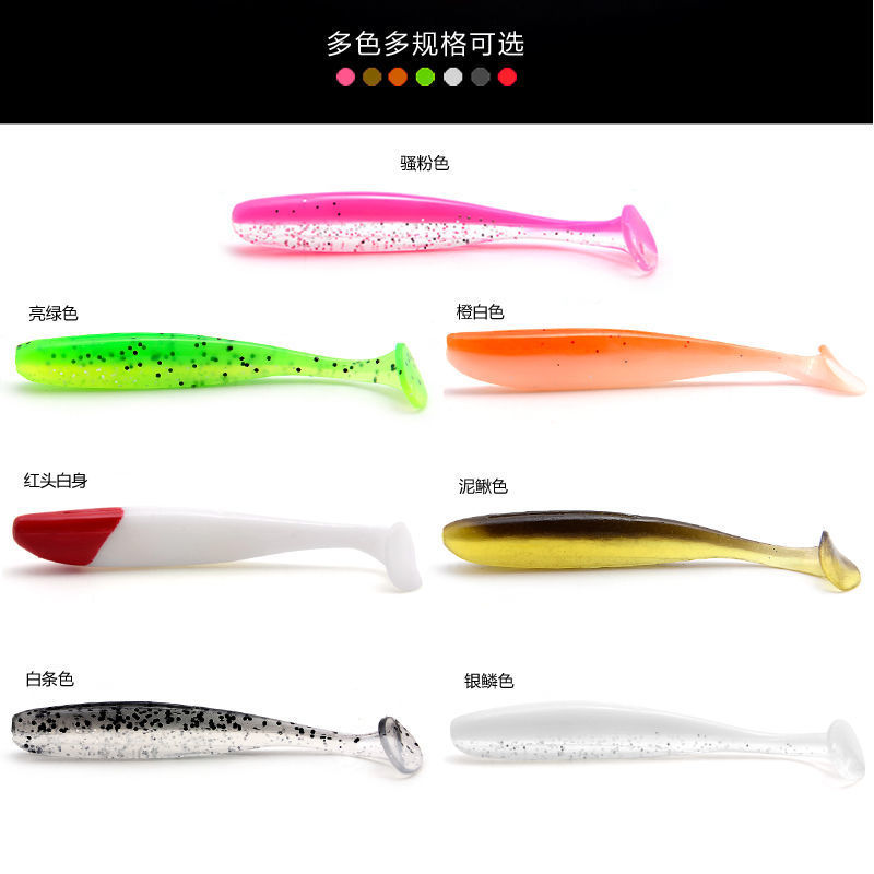 Sebo blando de pesca explosiva 50 talas de insectos blandos cabeza de plomo de pescado de pescado boca de osmanthus cebo falso de agua dulce de Texas conjunto de pesca