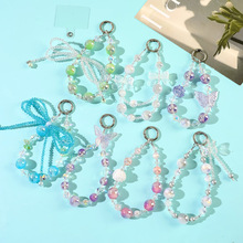 高级感轻奢设计款满天星珠子手机链定制包包水晶挂链钥匙扣挂饰