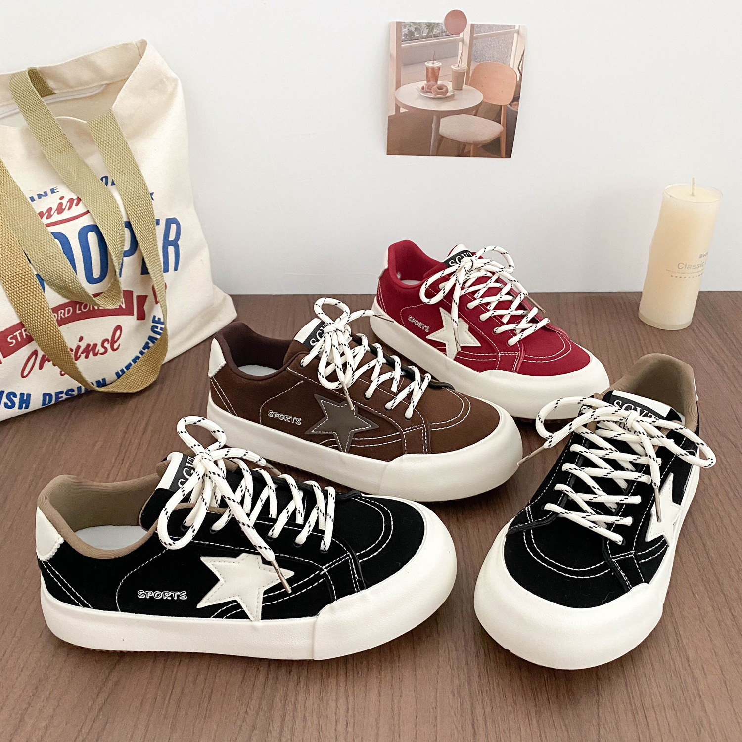 8230 Latex insole/thick-soled German training shoes for women, 2026 new Hong Kong-style chic retro niche round-toe sneakers