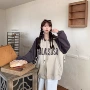连帽百搭款宽松拼色卫衣