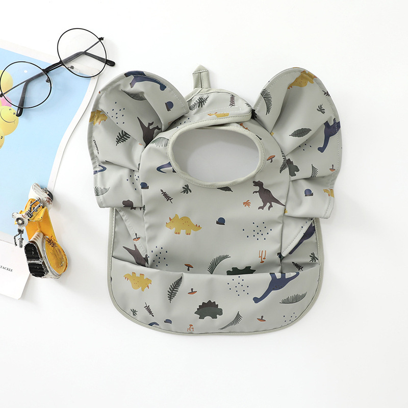 Manga de vuelo danés bebé alimentos babero alas de Ángel babero pu impermeable bebé babero alimentación ins babero