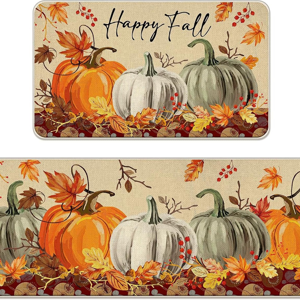 Tappeto di velluto di cristallo con personalità di Halloween, decorazione di zucca divertente, tappeto da cucina_voghion.com