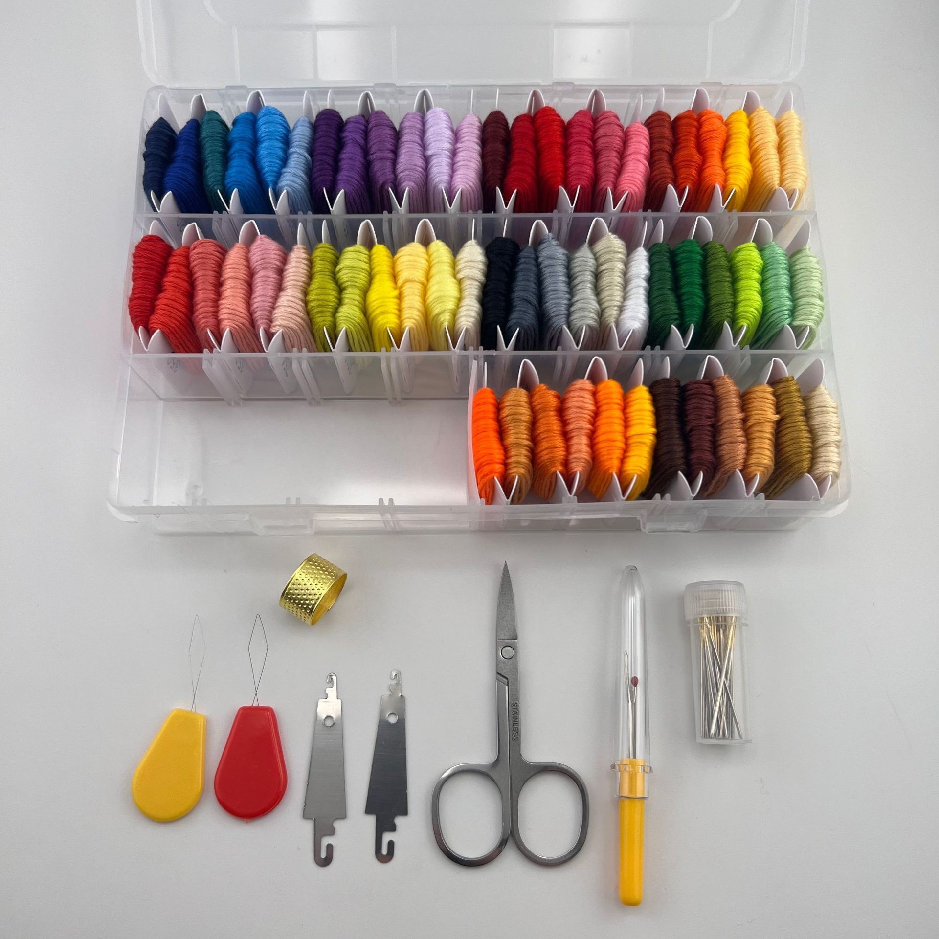 DMC hilo de punto de cruz tablero de bobinado 50 colores 100 colores traje 8 M hilo de bordado de algodón ecológico de 6 hilos 12 tarjetas de hilo al por mayor