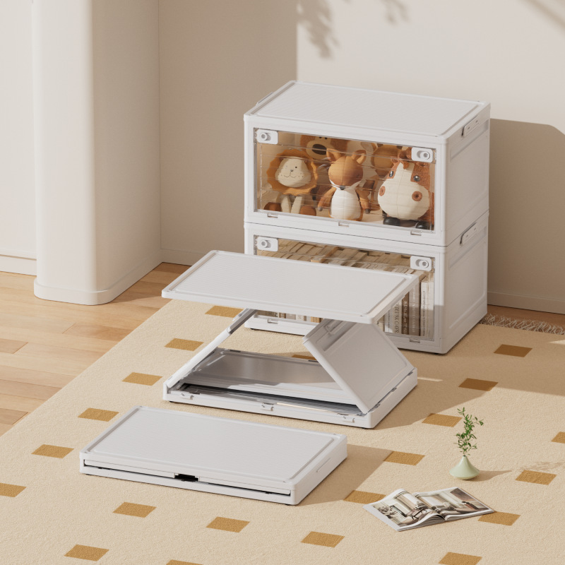 뚜껑이 있는 대형 접이식 수납함, 캠핑 이불, 옷, 장난감, 플라스틱, 학생 기숙사 보관함