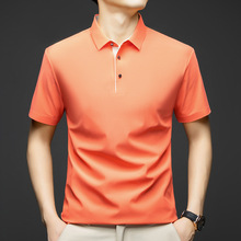 2025夏季短袖polo衫男感简约纯色翻领中年男士t恤衫一件简约百搭