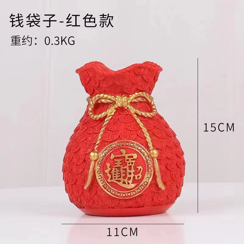 Chino suerte bolsa florero resina decoración casa fortuna significado bolsa de ahorro de la sala de TV decoración del gabinete