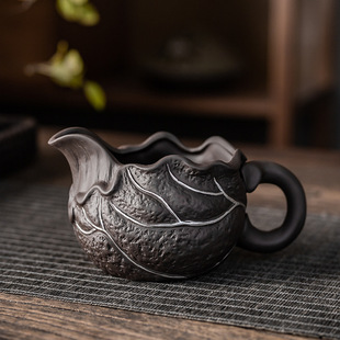 Special-shaped Lotus purple sand fair Cup drawing silver ceramic male cup tea seafood tea maker kung fu tea set accessories