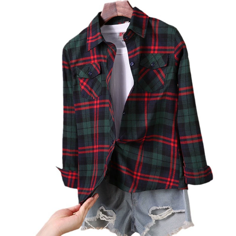 Осенняя рубашка, куртка, корейский стиль, плюс размер, slim fit
