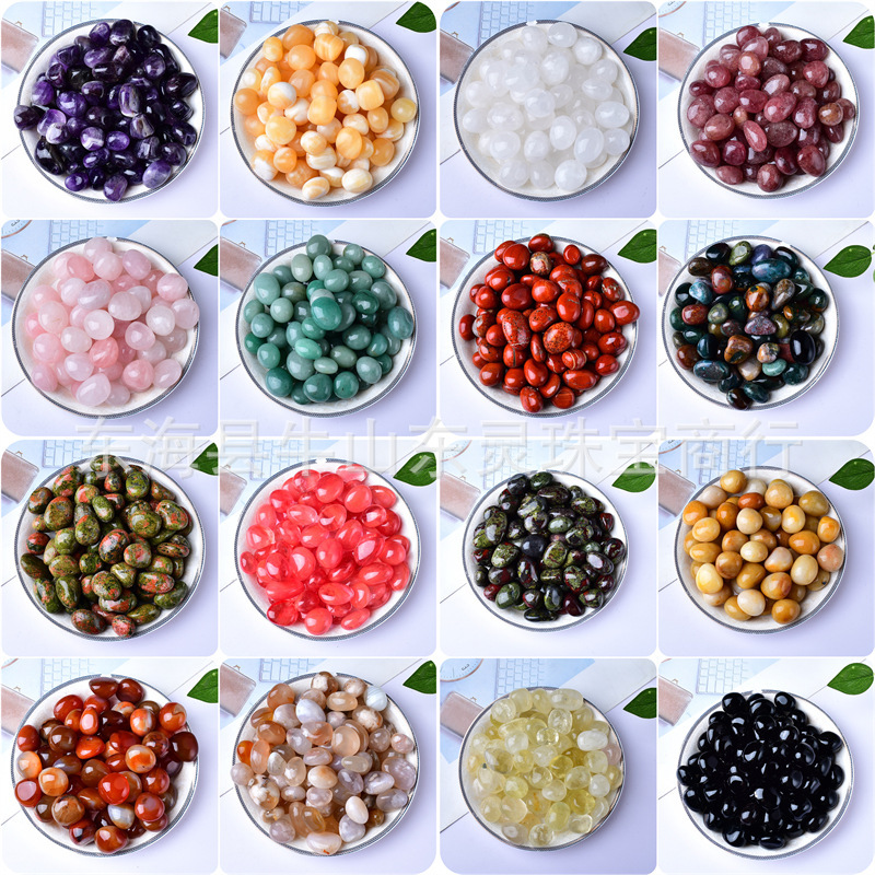 Polished Rolling Stone with Type 1.5-2cm white crystal pink crystal obsidian obsidian green gold tiger eye amethyst blue grain