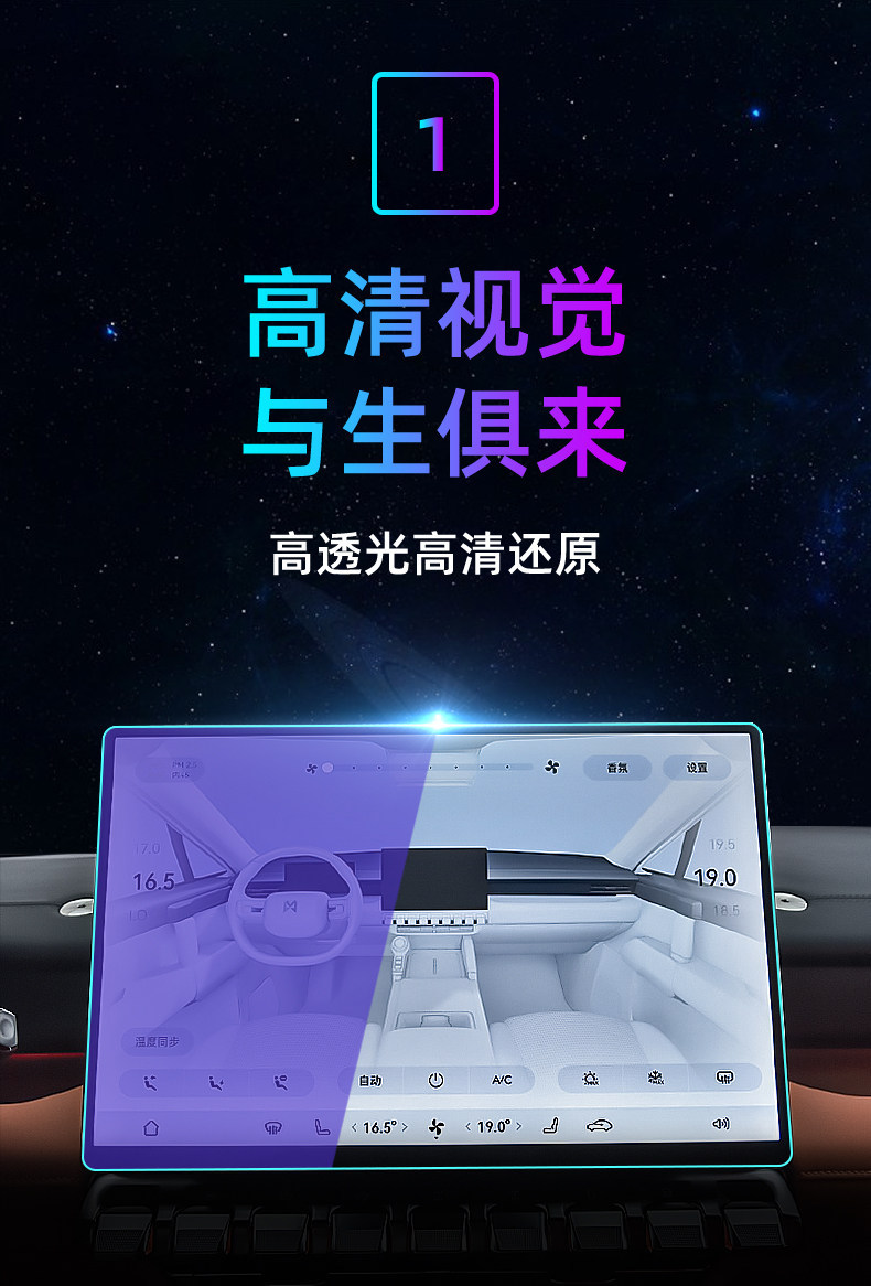 Suitable for 26 models of Mengshi M817 central control tempered film, car navigation screen protector, display screen protective film, dashboard