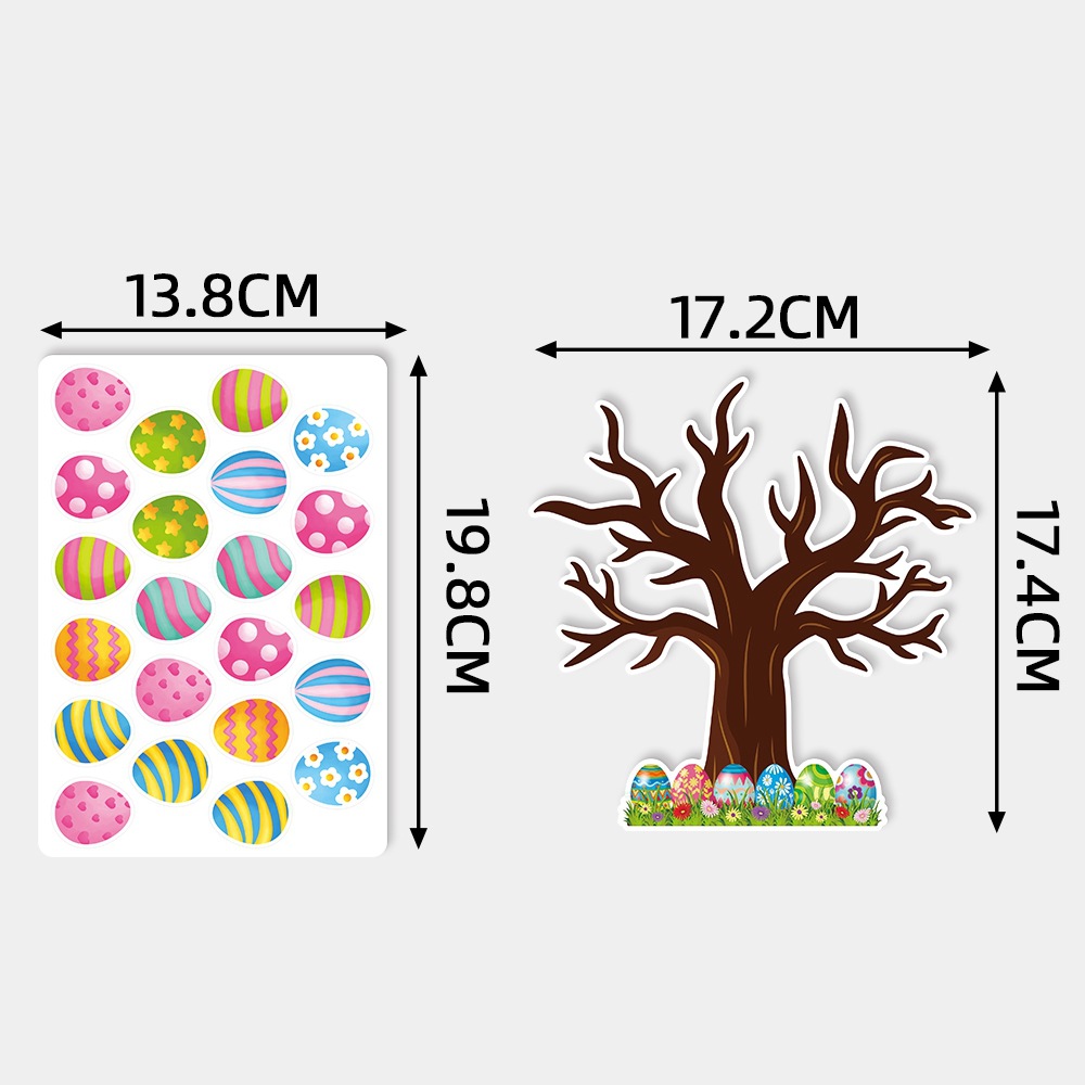 Nuevos huevos de Pascua decoraciones tridimensionales árboles decorativos conejos DIY pegatinas Decoración del día del conejo de Pascua