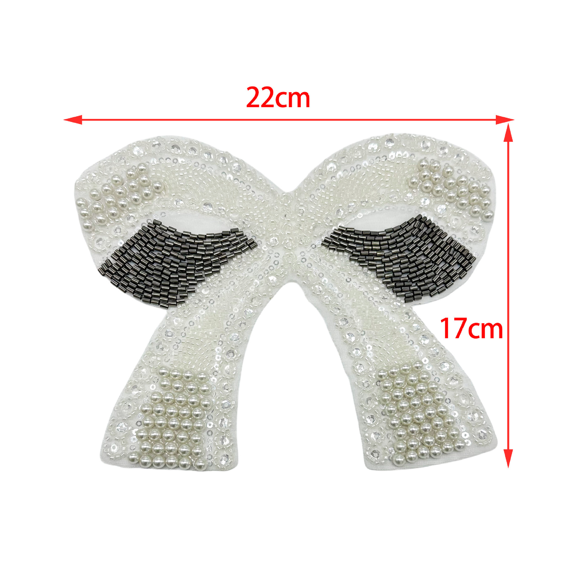 En stock, bordado de organza, colorida mariposa de perlas tridimensional, horquilla no adhesiva, accesorio para el cabello para ropa infantil, decoración de parches de tela