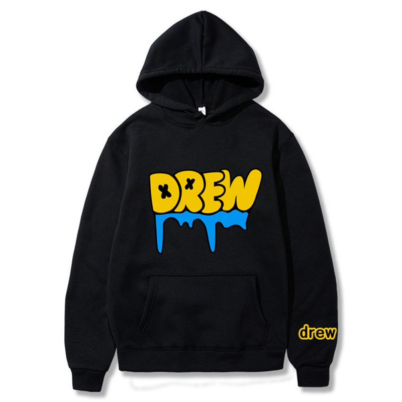 New Style Hooded Sweatshirt for Men, Sports Long-Sleeved Trendy Drew House Smiley Face Print Loose Solid Color Hoodie Men's Clothing New Style Hooded Sweatshirt for Men, Sports Long-Sleeved Trendy Drew House Smiley Face Print Loose Solid Color Hoodie Men's Clothing
