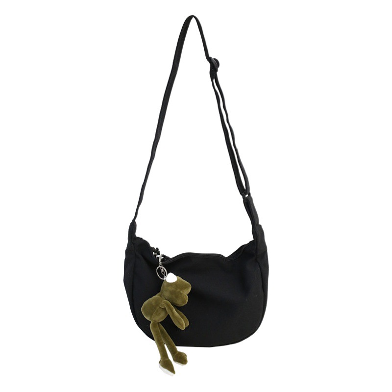 Fabricante en stock bolsa de mensajero bolsa de lona par dumpling bolsa marca de moda estudiante japonés libro de gran capacidad bolsa de color sólido