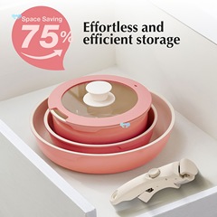 5 個のアルミ調理器具セットノンスティックスープフライパンクロスボーダー