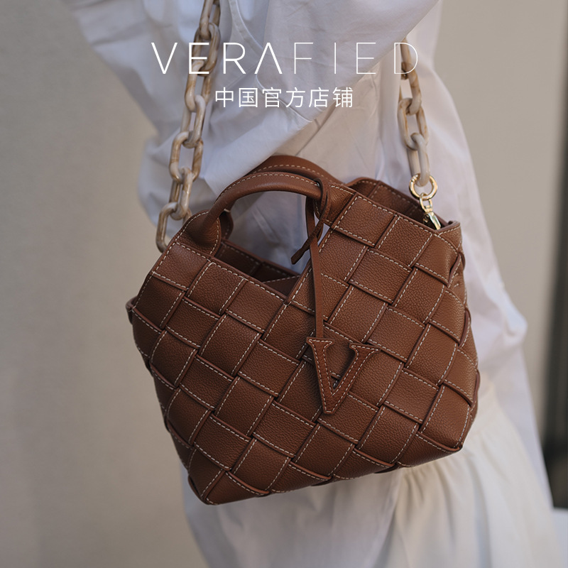 Sitio web oficial de los Estados Unidos verafied Baotou Leather Weaving Pack Europa y los Estados Unidos marca de lujo ligero bolso de mujer de hombro único